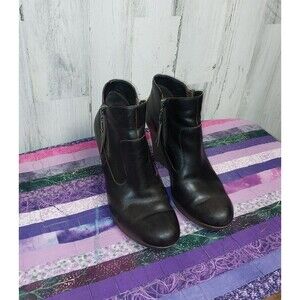 UGG Australia Meredith Wedge Ankle Boots Brown Leather Shearling Lined 9.5/40.5